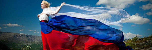 Russian Flag and Russian Girl 02