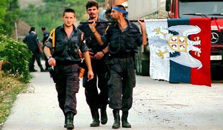 Сербия полиция армия солдаты флаг 28.07.1998