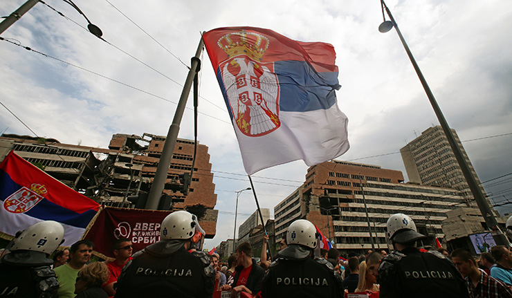 сербия протест сербия против договора с косово