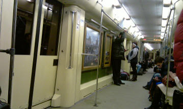 Paintings in Victory Train in Moscow Metro